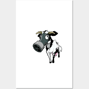 Nuclear Cow Black and White Posters and Art